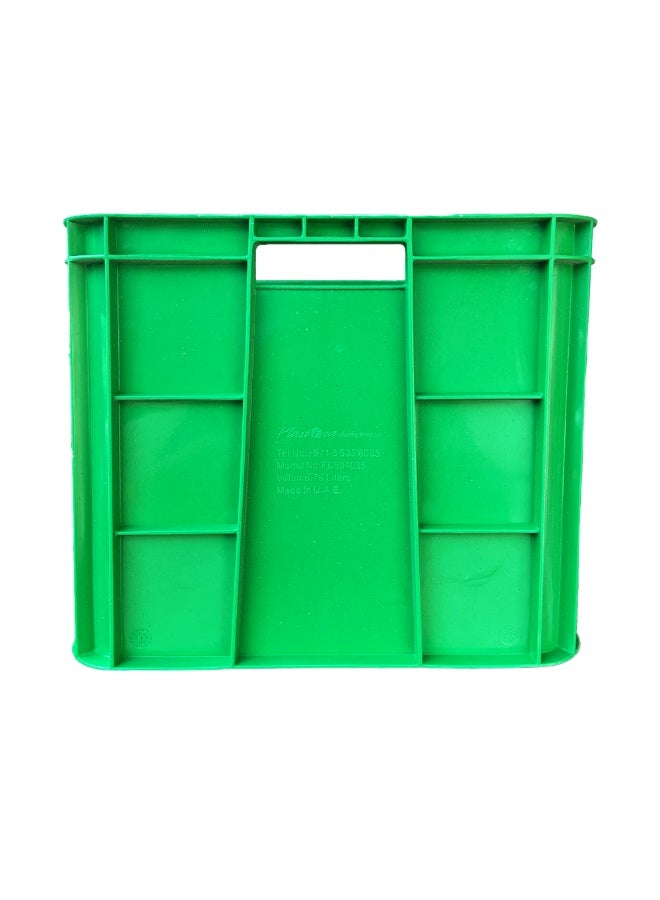 صناعات بلاستيكا ذ.م.م. Plastic Storage Fish/Multipurpose Crate Box 600×400×350 mm 72L Stackable Heavy Duty Reinforced Walls Anti-Slip Base for Home Industrial Commercial Delivery - Green (2pcs) - Image 2